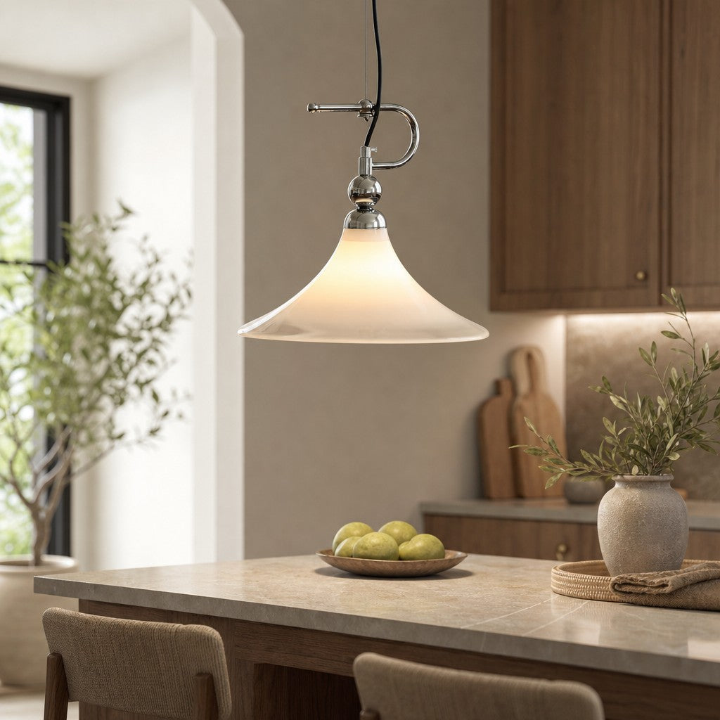 Suspension en verre dégradé Kallera – Lampe suspendue artistique moderne pour chambre, couloir et vestiaire | Esilora