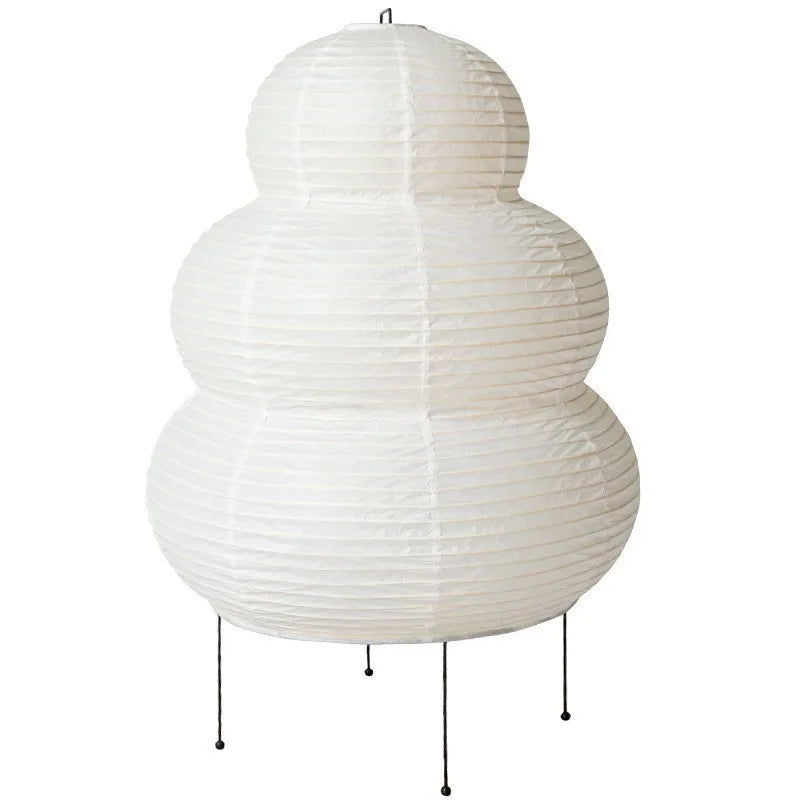 Lampada da tavolo giapponese wabi-sabi in carta di riso bianca | Esilora