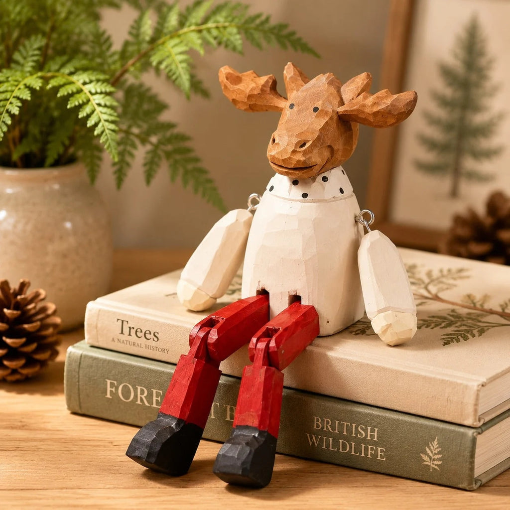 Hand-Carved Wooden Dangling-Leg Animal Ornaments | Esilora