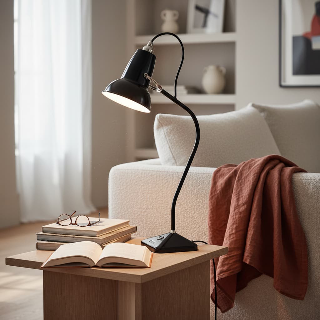 Modryx Pyramid Base Mini Table Lamp - Vintage Metal for Desk | Esilora
