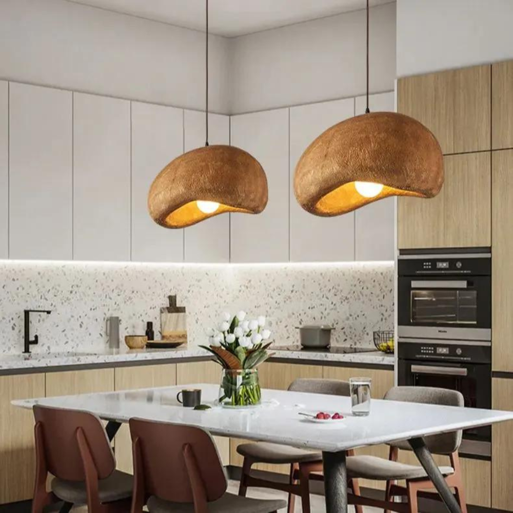 Wabi-Sabi Coffee Cloud Japandi Resin Pendant Light | Esilora