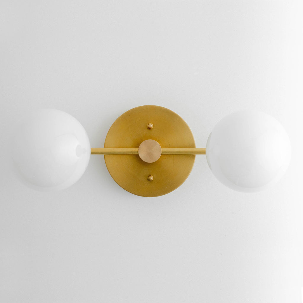 Glorica Glass Minimalist Metal Arm Globe Wall Sconce – Mid-Century Vanity Lighting for Mirror & Hallway | Esilora
