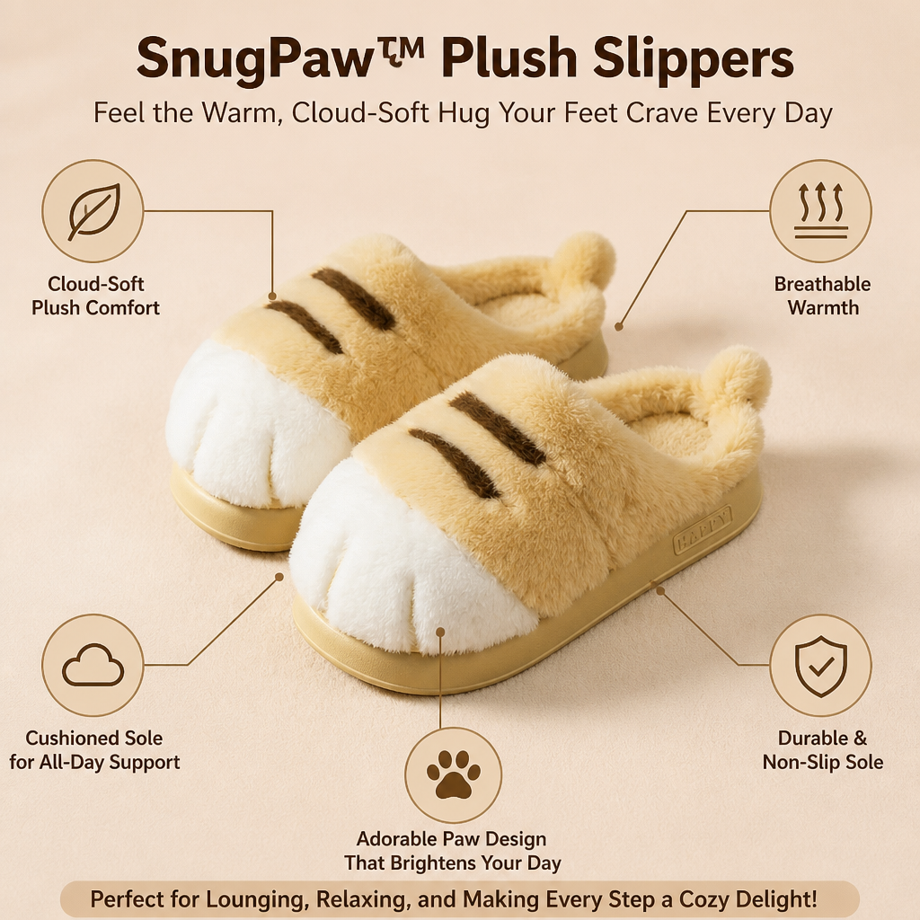 SnugPaw plüss házipapucs — Érezze minden nap a meleg, felhőpuha ölelést, amelyre lábai vágynak - Esilora