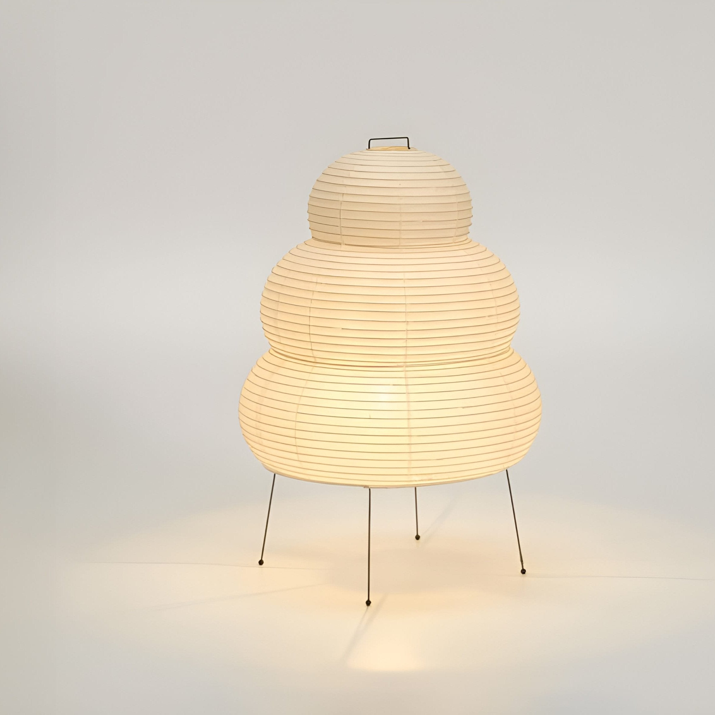 Lampada da tavolo giapponese wabi-sabi in carta di riso bianca | Esilora