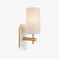 Mavora Leinen-Schirm Wandlampe mit Steinrückplatte – Elegante Schlafzimmer-Wandlampe | Esilora
