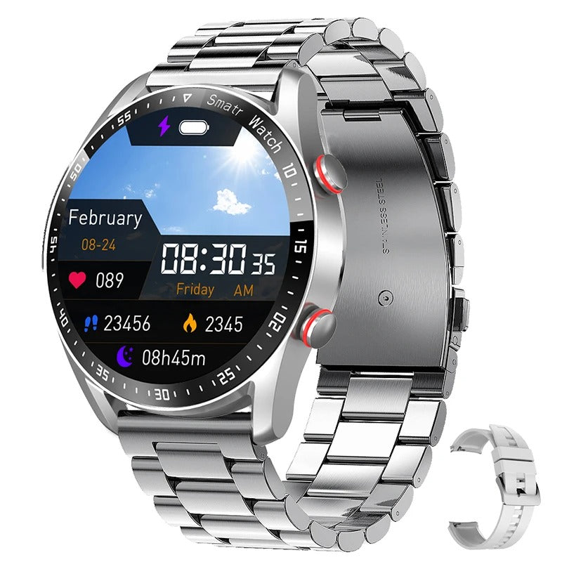 Wodoodporny smartwatch Zenorix dla mężczyzn z monitorem EKG, PPG, tętna i poziomu tlenu