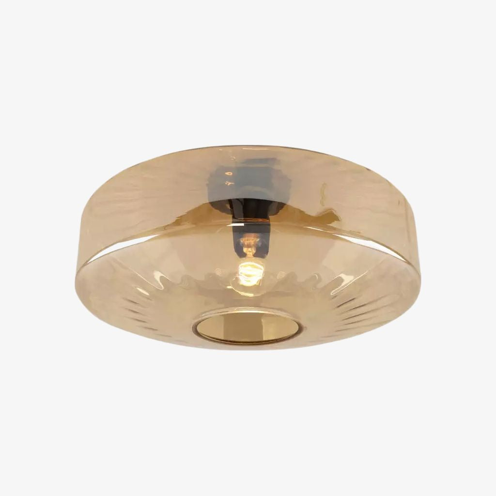 Verdoma Vintage Multi Color Rippling Glass Flush Mount Ceiling Light - Retro Decorative Ceiling Lamp for Kitchen or Hallway | Esilora