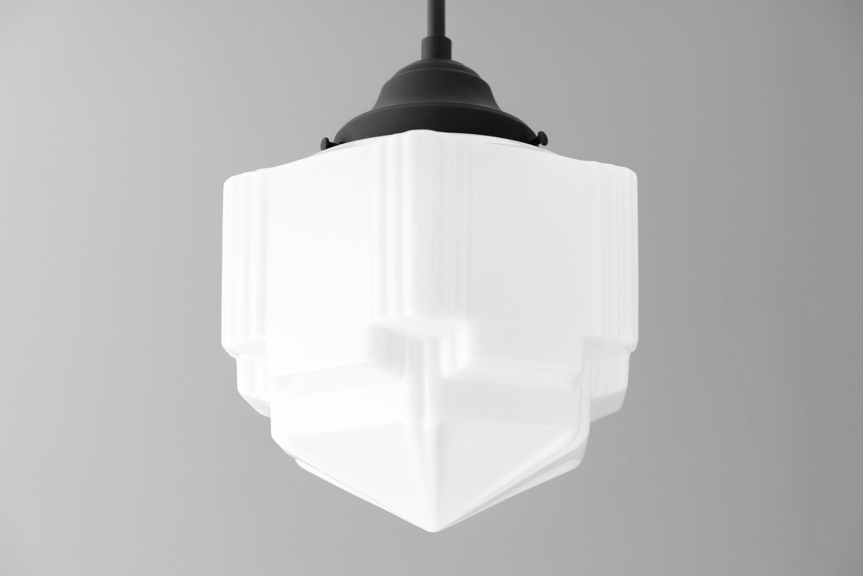 Geotower Glass Skyscraper Shade Art Deco Pendant Light – Vintage Ceiling Lamp for Dining Rooms, Kitchens and Offices | Esilora