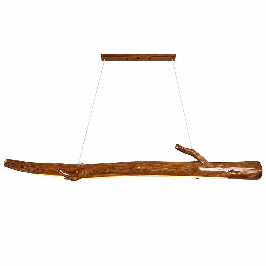 Wabi-Sabi Natural Wood Linear Pendant Light for Dining Rooms and Tea Spaces | Esilora