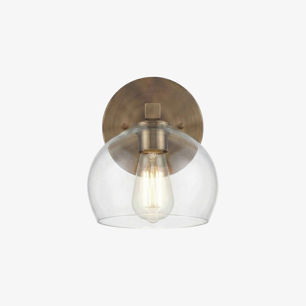 Javina globus-vegglampe – minimalistisk lampe i metall og glass med klokkeform for belysning i stue og soverom | Esilora