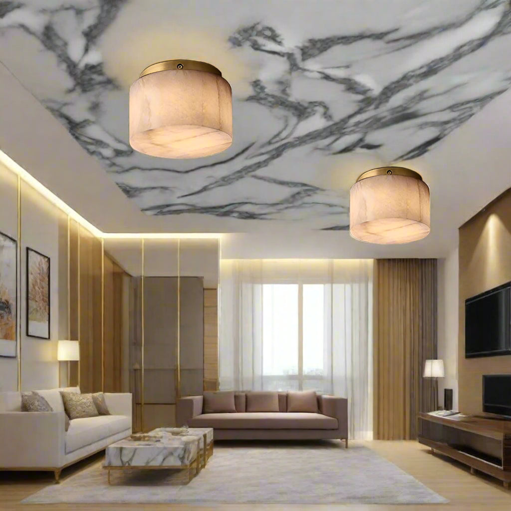 Rivage Alabaster Minimalist Ceiling Light | Esilora