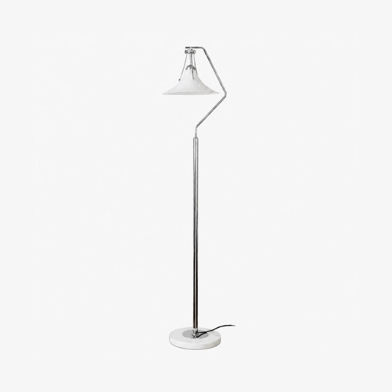 Kallera French Floor Lamp - Glass Magnolia Shade and Marble Base for Living Room and Reading Nook | Esilora