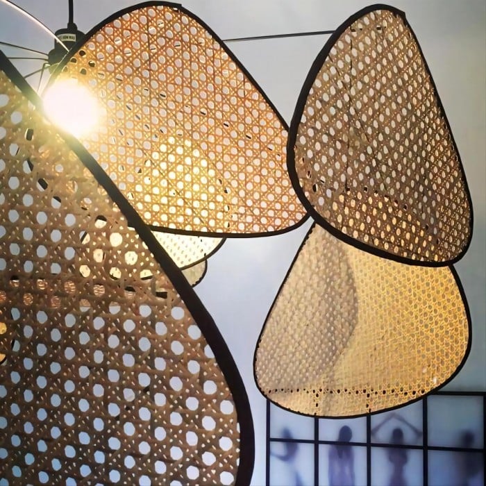 Rivana Modern Woven Rattan Chandelier – Metal Bamboo Pendant Light for Kitchens and Lounges N41 | Esilora
