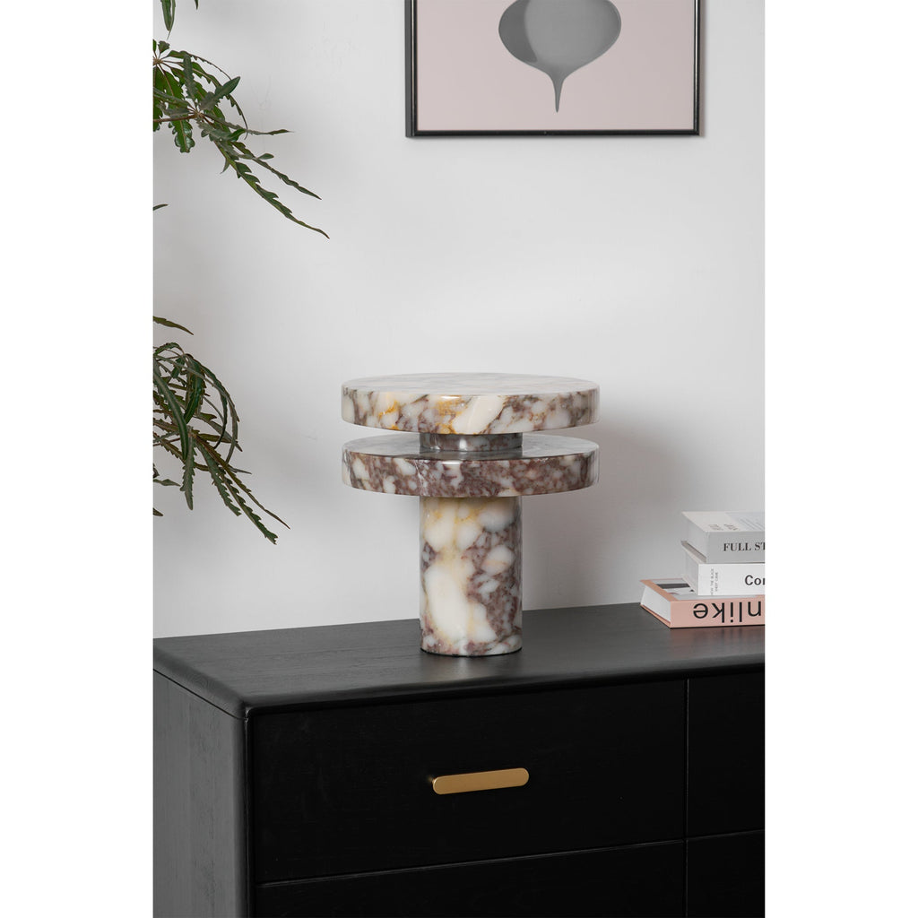 Modern Sculptural Table Lamp with Cylindrical Base Design for Bedroom Bedside and Living Room Use | Esilora
