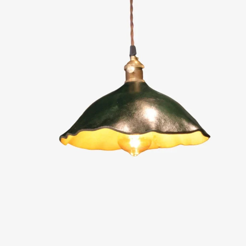 Kupolová závěsná lampa s koženým stínidlem | Esilora