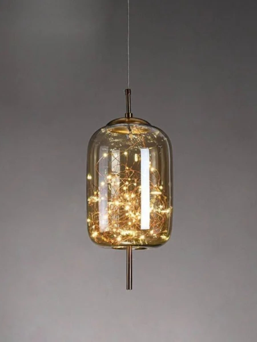 Nordic Starry Cylinder Glass Pendant Lamp | Esilora