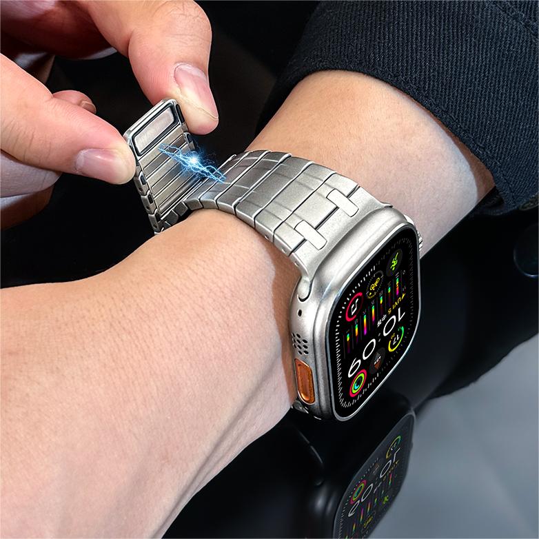 Cinturino magnetico in acciaio inossidabile con finitura satinata per smartwatch - Esilora