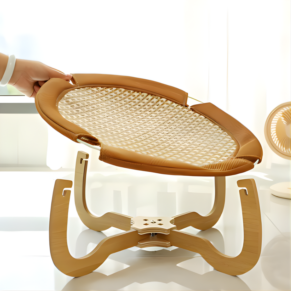 AeroNest Breathable Elevated Cat Hanging Bed — Round Lounger