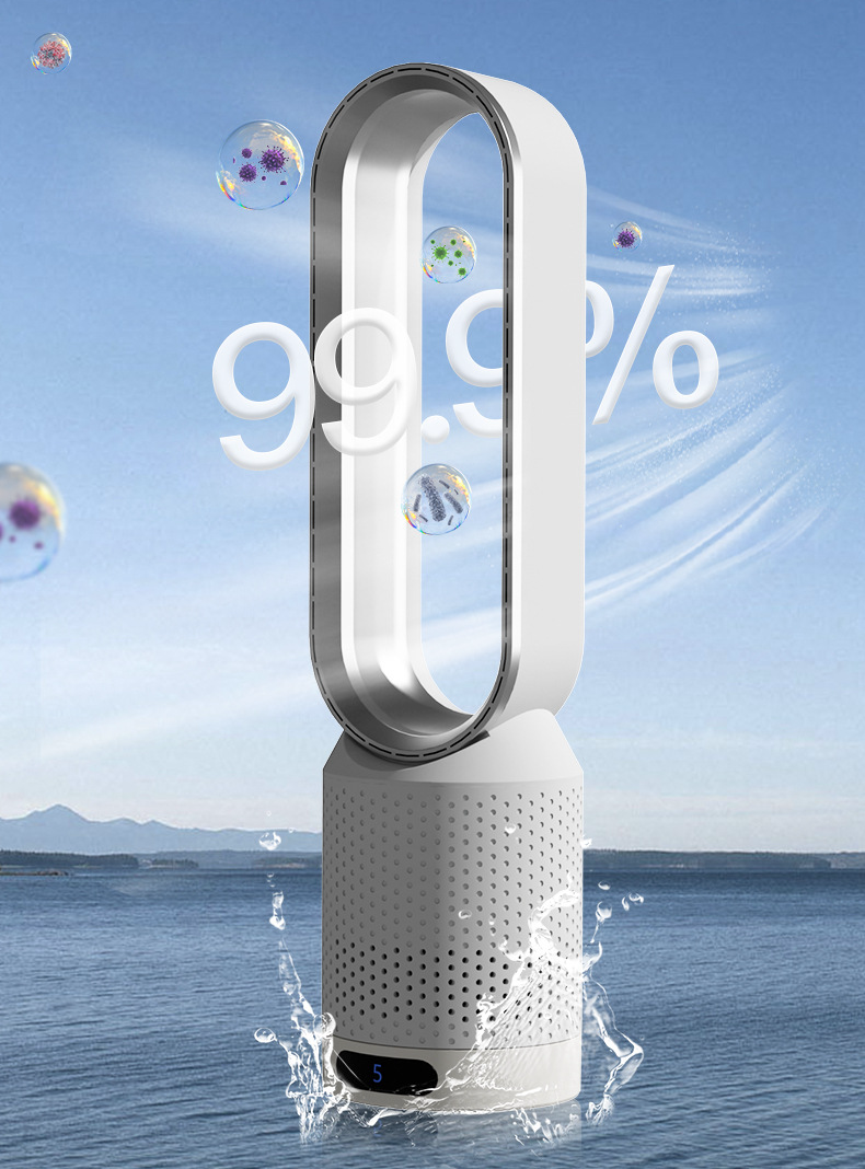 Smart Air Purifier Fan with Bladeless Design and 3-in-1 Cooling - Esilora