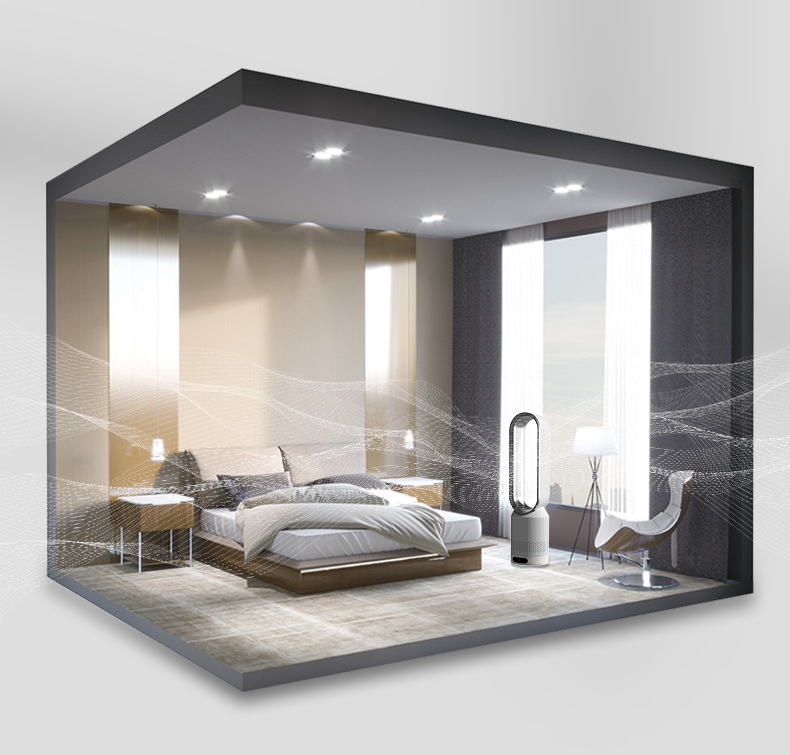Smart Air Purifier Fan with Bladeless Design and 3-in-1 Cooling - Esilora