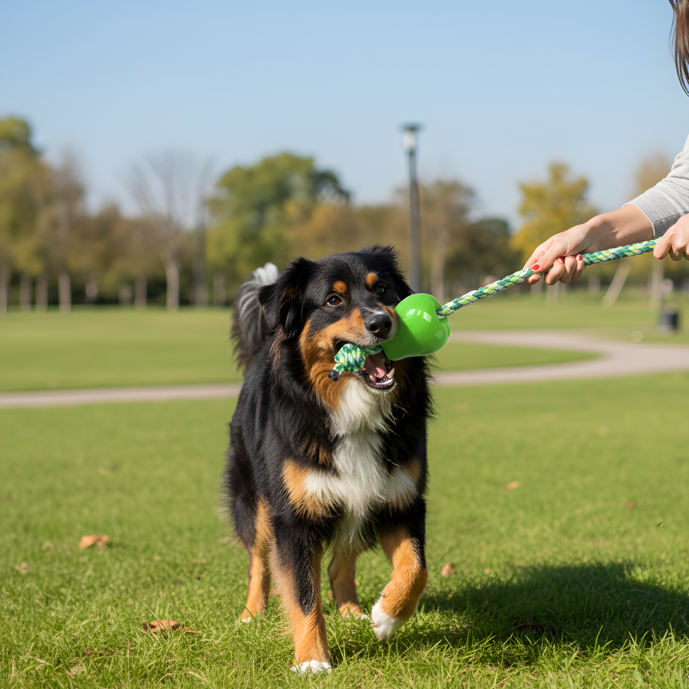 AppleTug Lanciatore a forma di mela per il riporto dei cani, resistente ai morsi