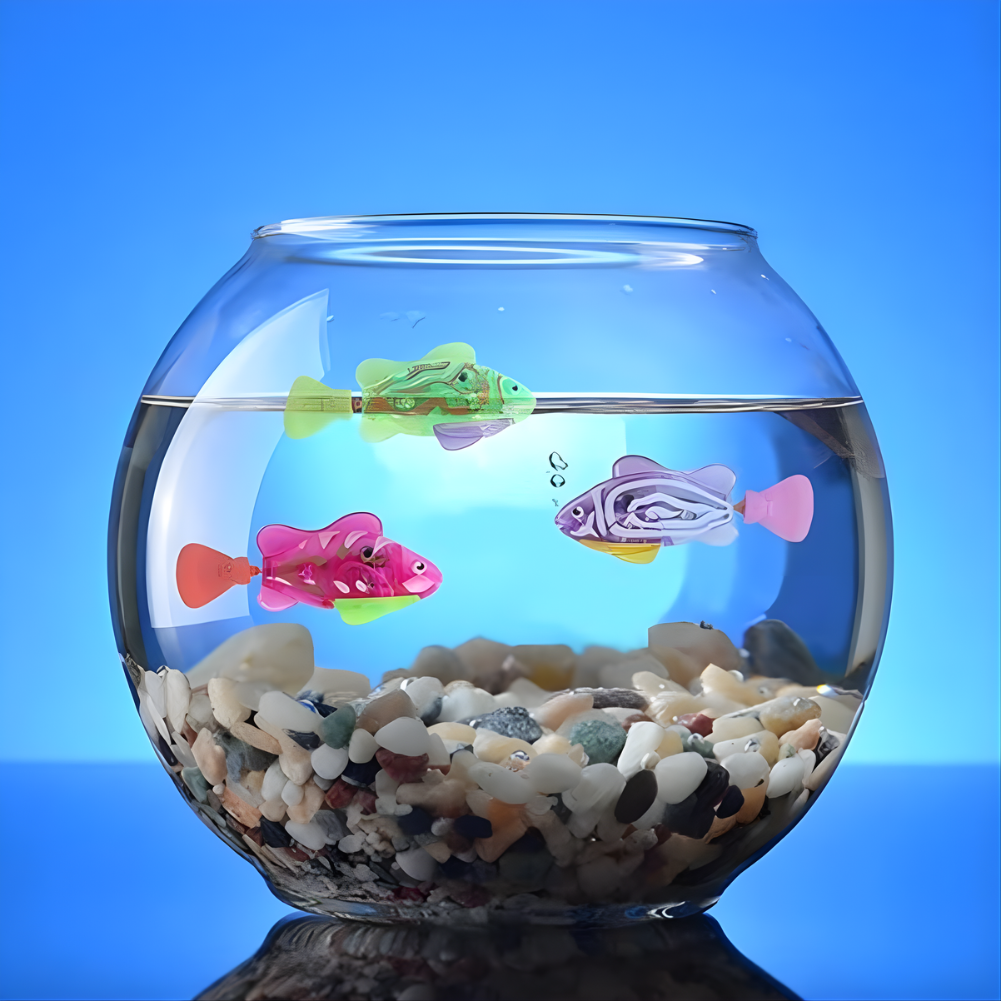 AquaGlow Set di giochi da bagno luminosi per gatti — Pesci LED
