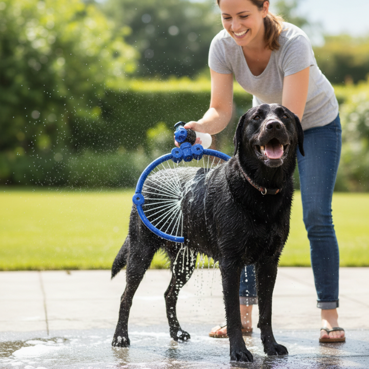 AquaHalo 360° Dog Washer Ring — Adjustable Full-Body Spray System