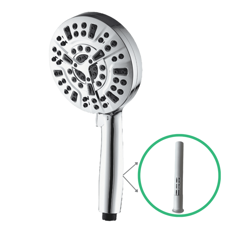 AquaMulti Luxury Shower Head — 10 Settings, Built-In Filter