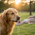 AquaPaw Sticlă portabilă de apă pentru câini — Bol pliabil, eliberare cu un singur buton