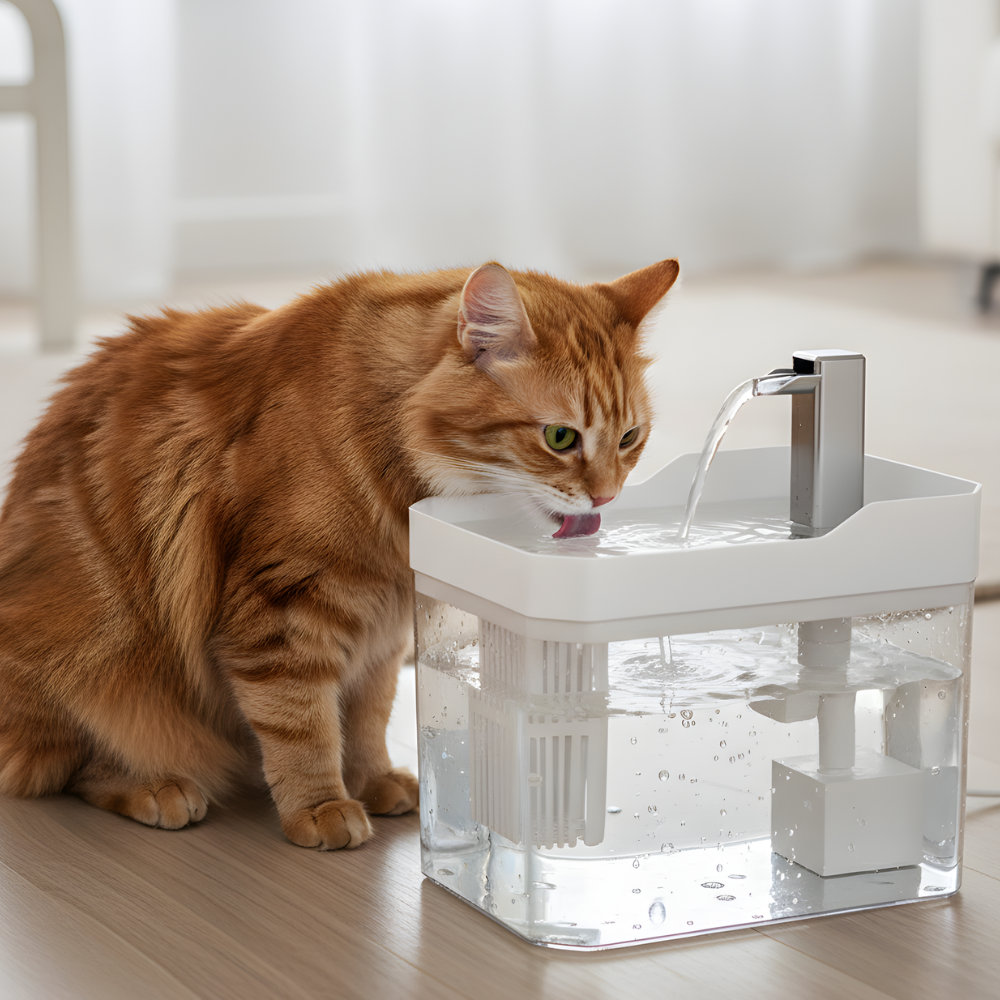 AquaSpire automatische drinkfontein voor huisdieren — 360° circulerende waterstroom