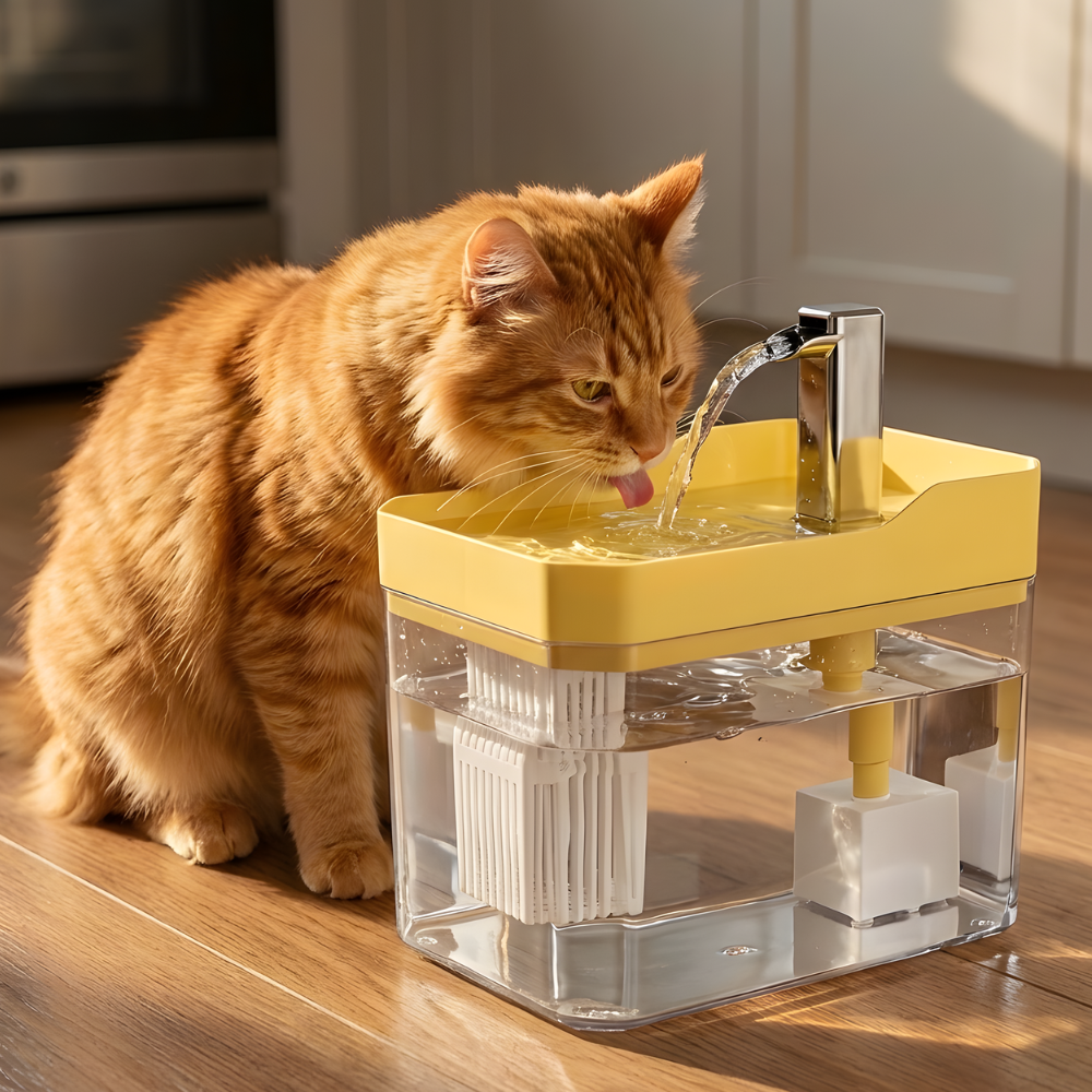 AquaSpire automatische drinkfontein voor huisdieren — 360° circulerende waterstroom