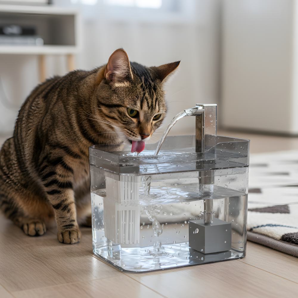 AquaSpire automatische drinkfontein voor huisdieren — 360° circulerende waterstroom