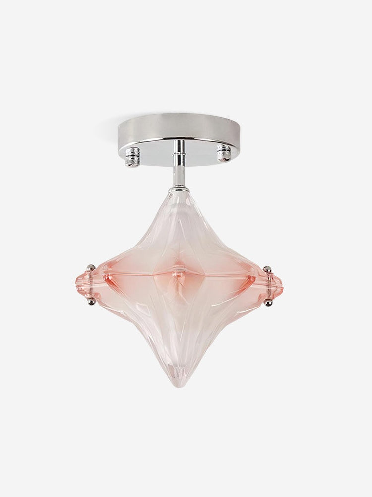 Art Deco Star Ceiling Lamp – Frosted Glass Fixture for Hallway & Entryway – Astris Ceres | Esilora