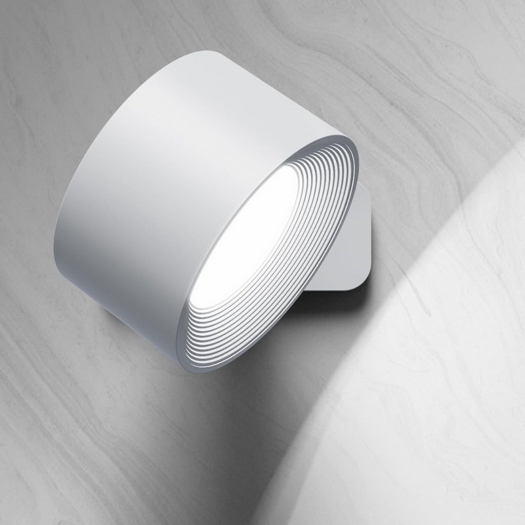 Lampada da parete LED AuraGlow wireless, ricaricabile e a 360° con sensore di movimento