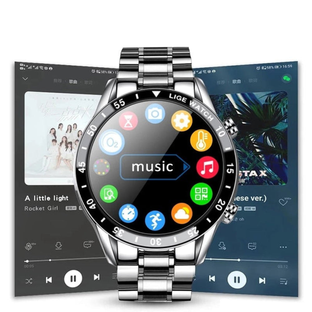 Smartwatch with AMOLED Screen and 4G Connectivity in Stainless Steel - Esilora
