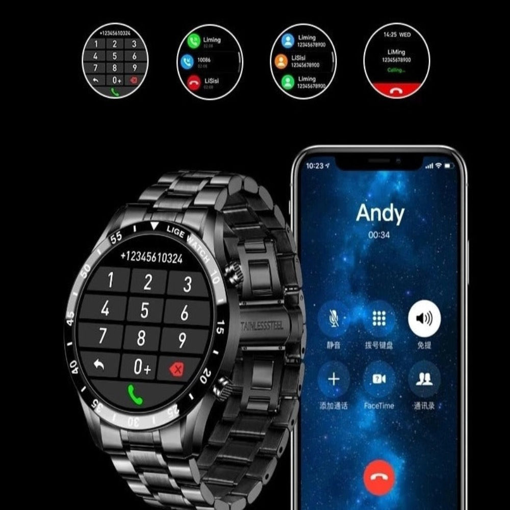 Smartwatch with AMOLED Screen and 4G Connectivity in Stainless Steel - Esilora