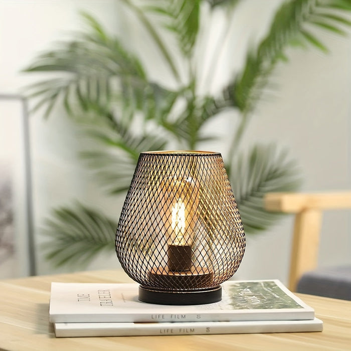 AuroraMesh sæt med 2 sorte metalbordlamper – industriel E27
