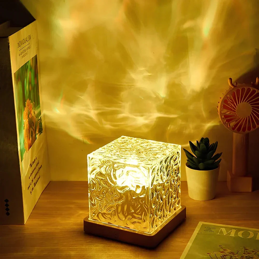 Glass Cube LED Table Lamp — Modern Mood Lighting