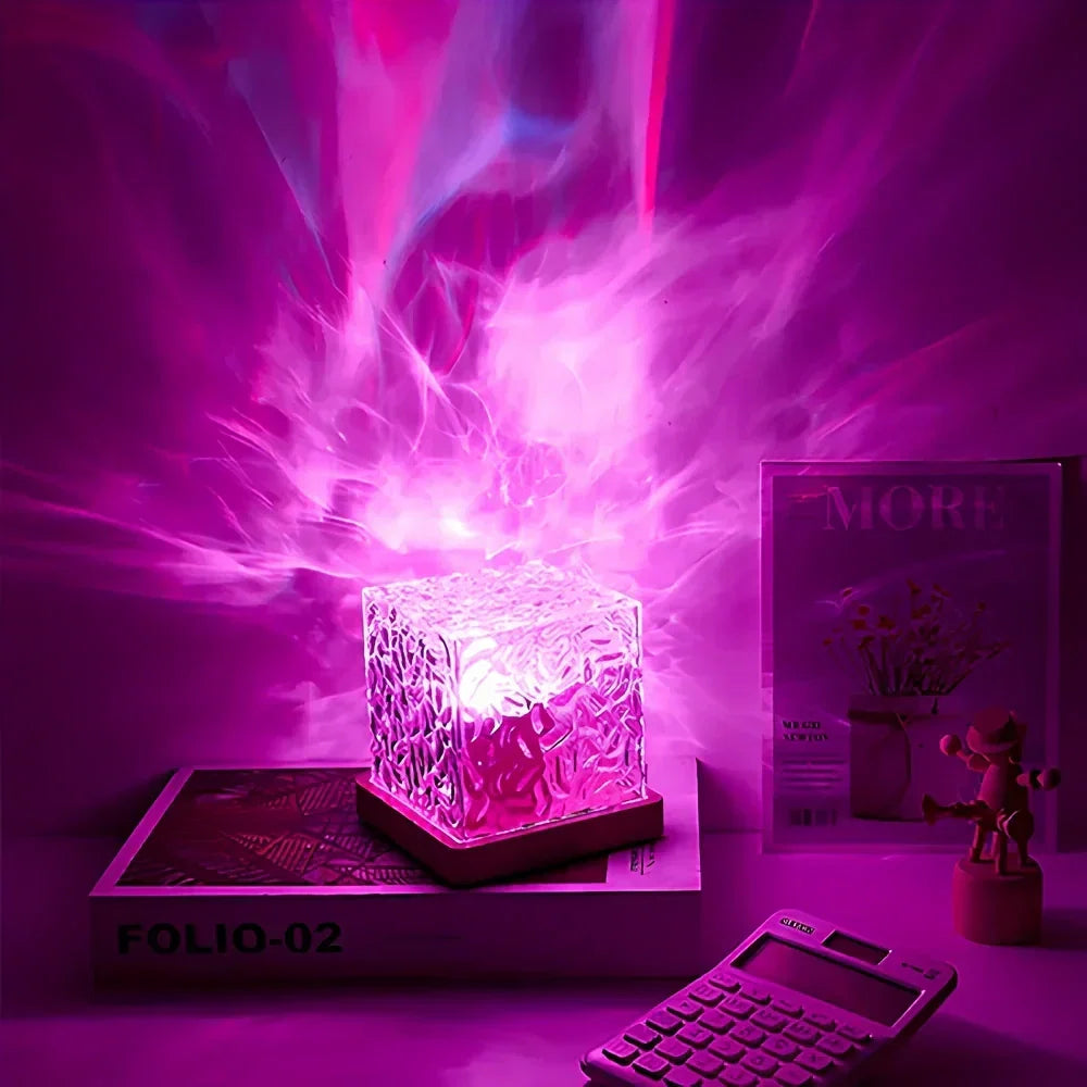 Glass Cube LED Table Lamp — Modern Mood Lighting