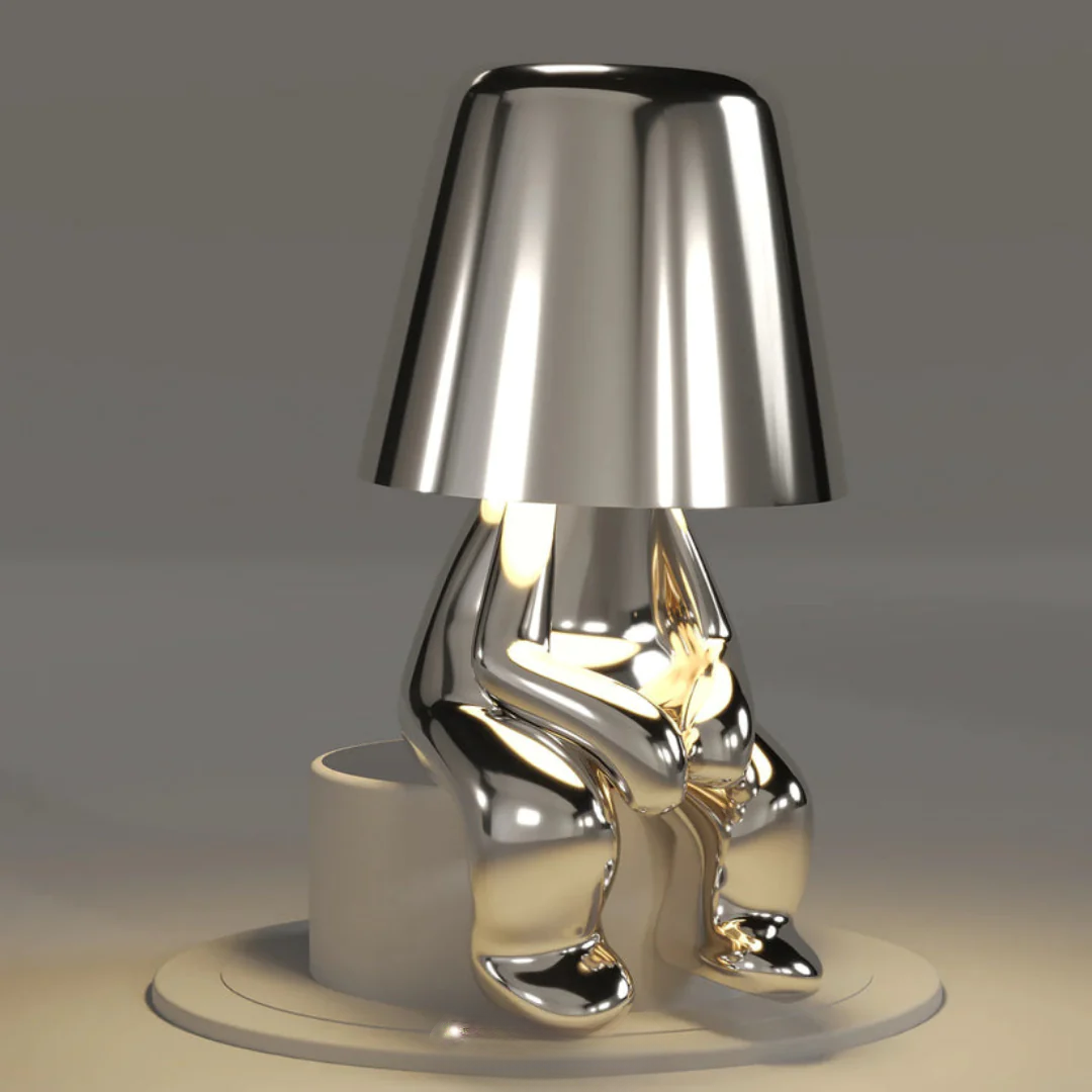 Modern Gold LED Table Lamp — Wireless Figurine, 18x9.6cm, 3W