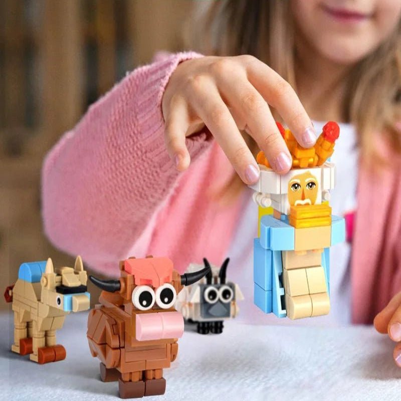 Gemütlicher kreativer DIY-Adventskalender von CosyCraft mit Krippenmotiv und 24 Bausteinen für Familien