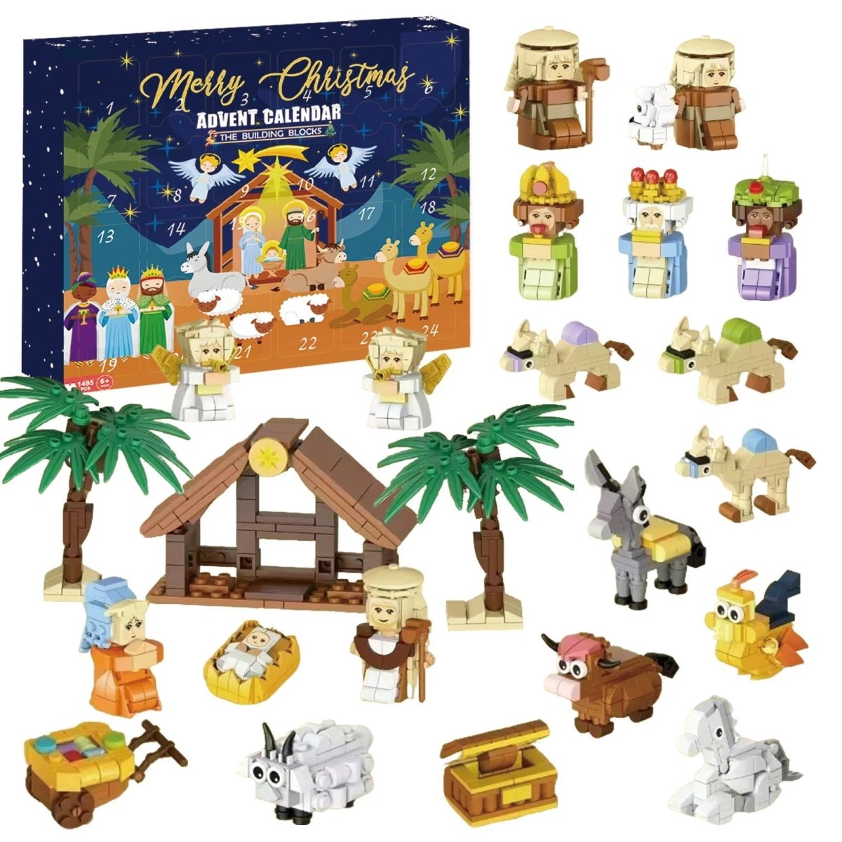 Gemütlicher kreativer DIY-Adventskalender von CosyCraft mit Krippenmotiv und 24 Bausteinen für Familien