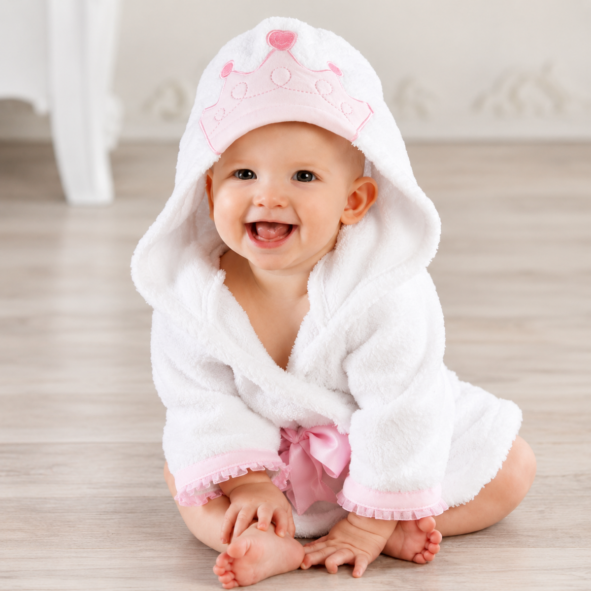 Poncho da bagno con cappuccio per neonati - Mantellina assorbente con orecchie da animaletto