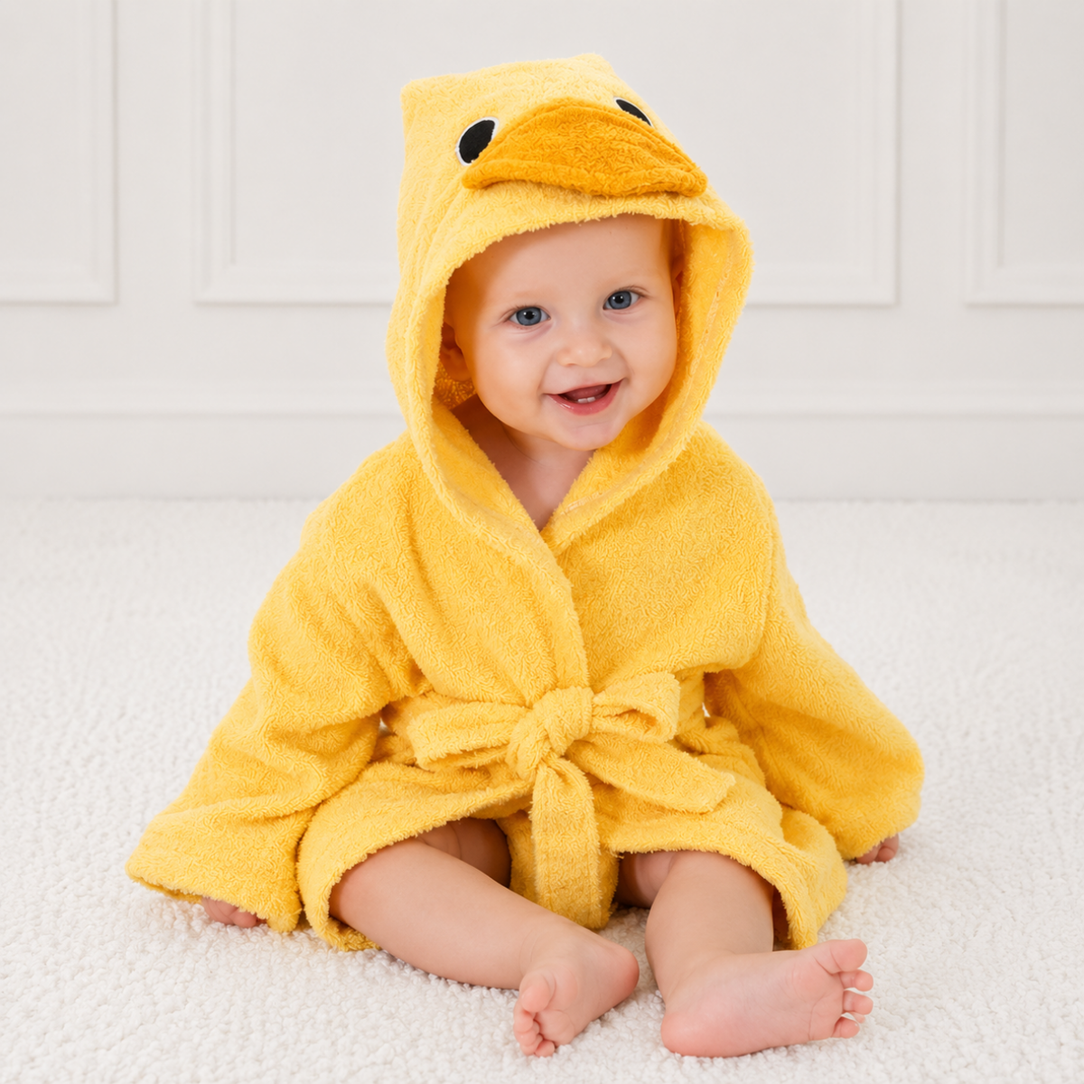 Poncho da bagno con cappuccio per neonati - Mantellina assorbente con orecchie da animaletto
