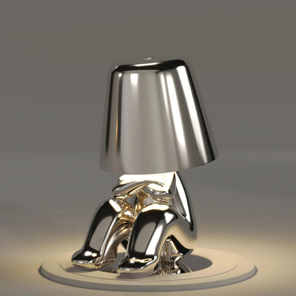 Modern Gold LED Table Lamp — Wireless Figurine, 18x9.6cm, 3W