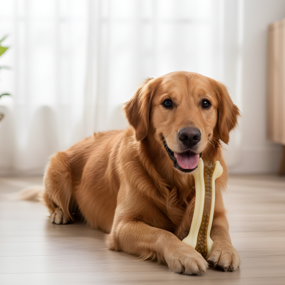 BeefBone uforgængelig tyggepind i nylon til hunde — knogleformet
