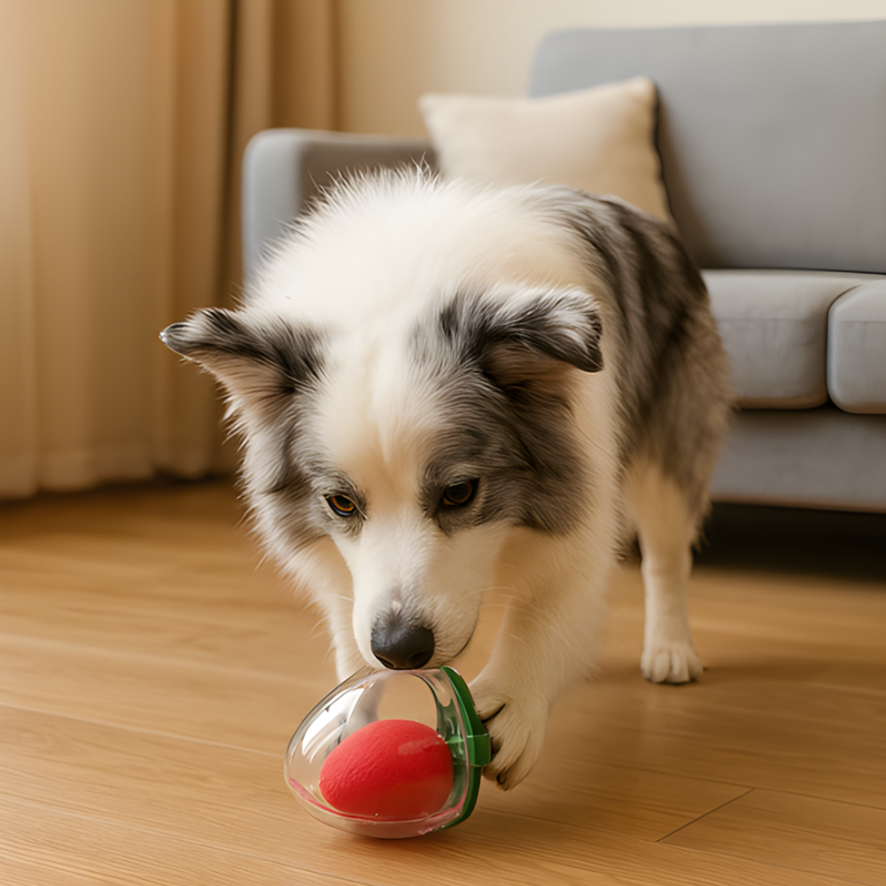 Jouet pour chien en caoutchouc BerryPop en forme de fruit avec couineur — Conception roulante