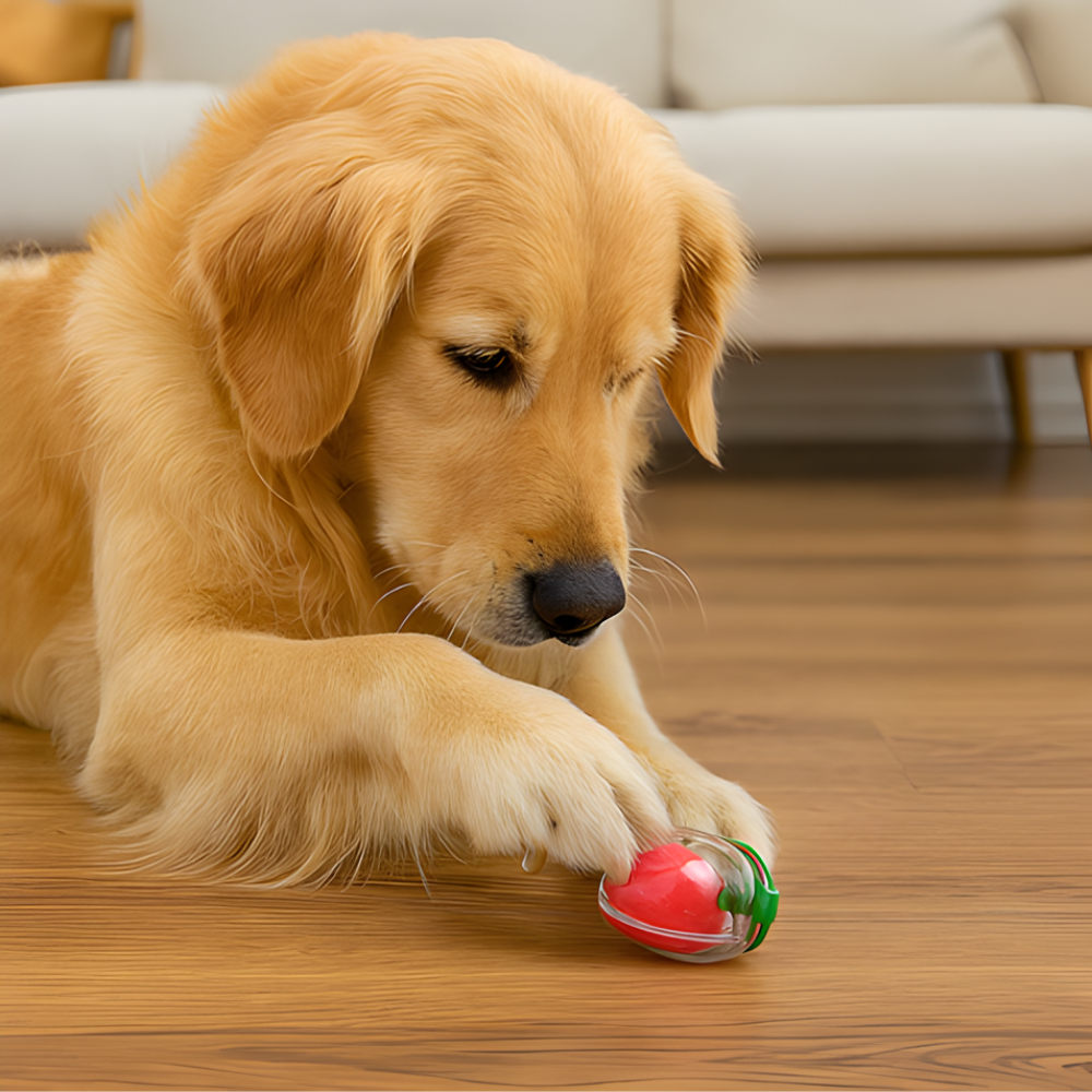 Jouet pour chien en caoutchouc BerryPop en forme de fruit avec couineur — Conception roulante