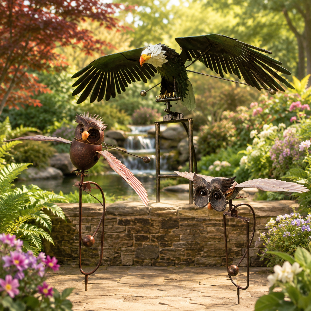 Kinetic Metal Bird Sculpture — Weather-Resistant Garden Art