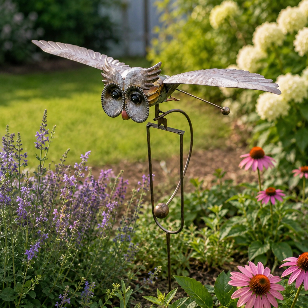 Kinetic Metal Bird Sculpture — Weather-Resistant Garden Art